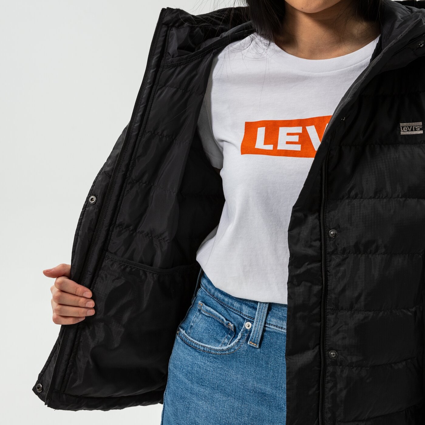 Дамско преходно яке LEVI'S ЯКЕ EDIE PACKABLE JACKET a0675-0000 цвят черен