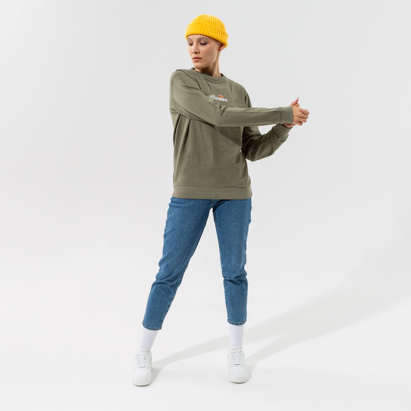 Дамски суичър ELLESSE СУИТЧЪР SAPPAN SWEATSHIRT KHA sgk13149506 цвят каки