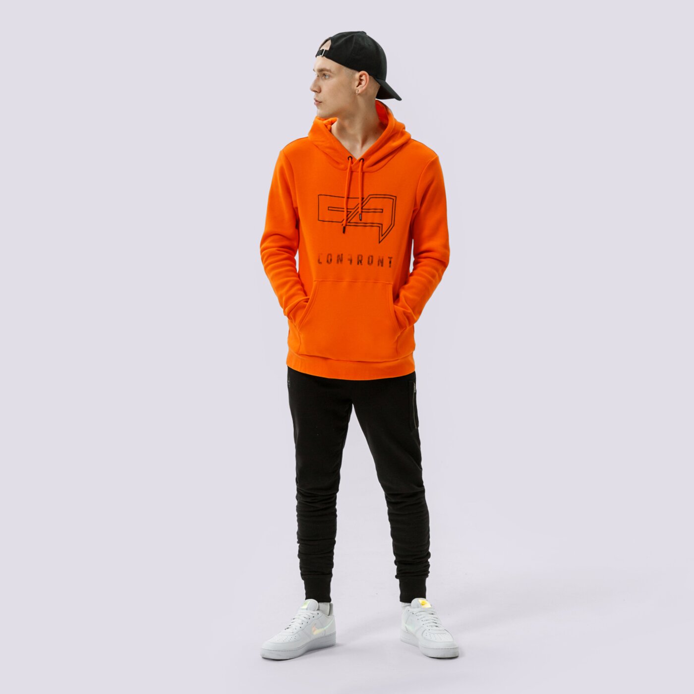 Мъжки суичър CONFRONT СУИТЧЪР С КАЧУЛКА LOGO ORANGE cf321blm31002 цвят оранжев