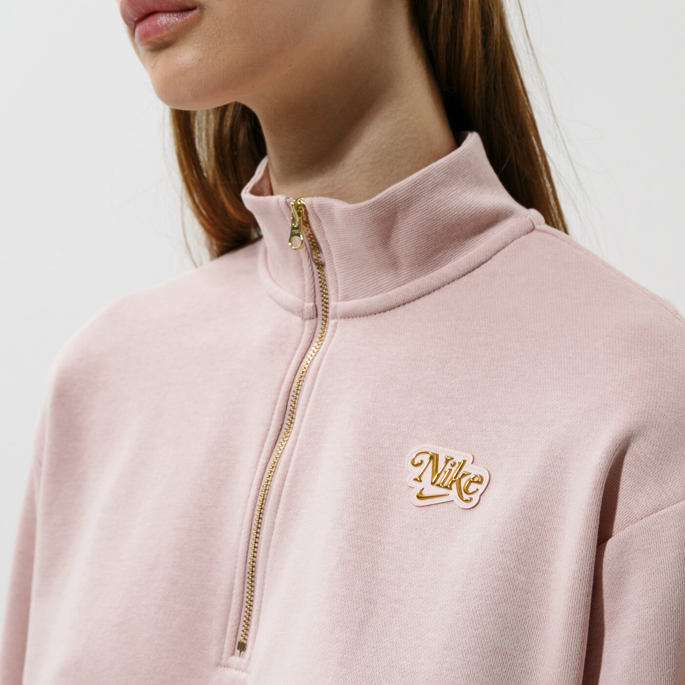 Дамски суичър NIKE СУИТЧЪР W NSW FEMME QZ FLC dc5501-601 цвят розов