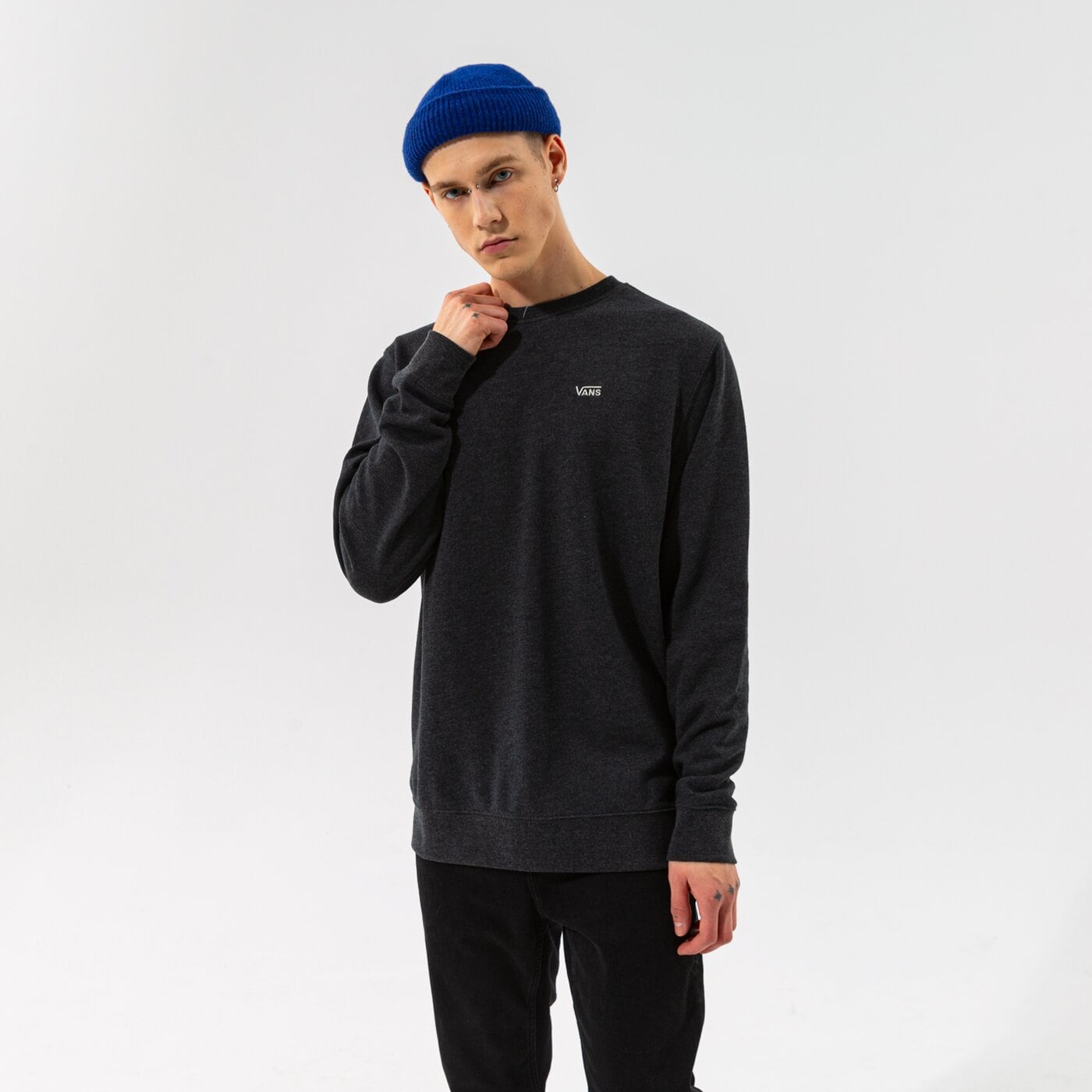 Мъжки суичър VANS СУИТЧЪР BASIC CREW FLEECE vn0a3hq1bhh1 цвят черен