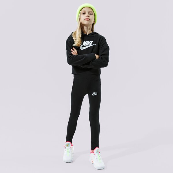 Детски суичър NIKE СУИТЧЪР С КАЧУЛКА SPORTSWEAR CLUB GIRL dc7210-010 цвят черен