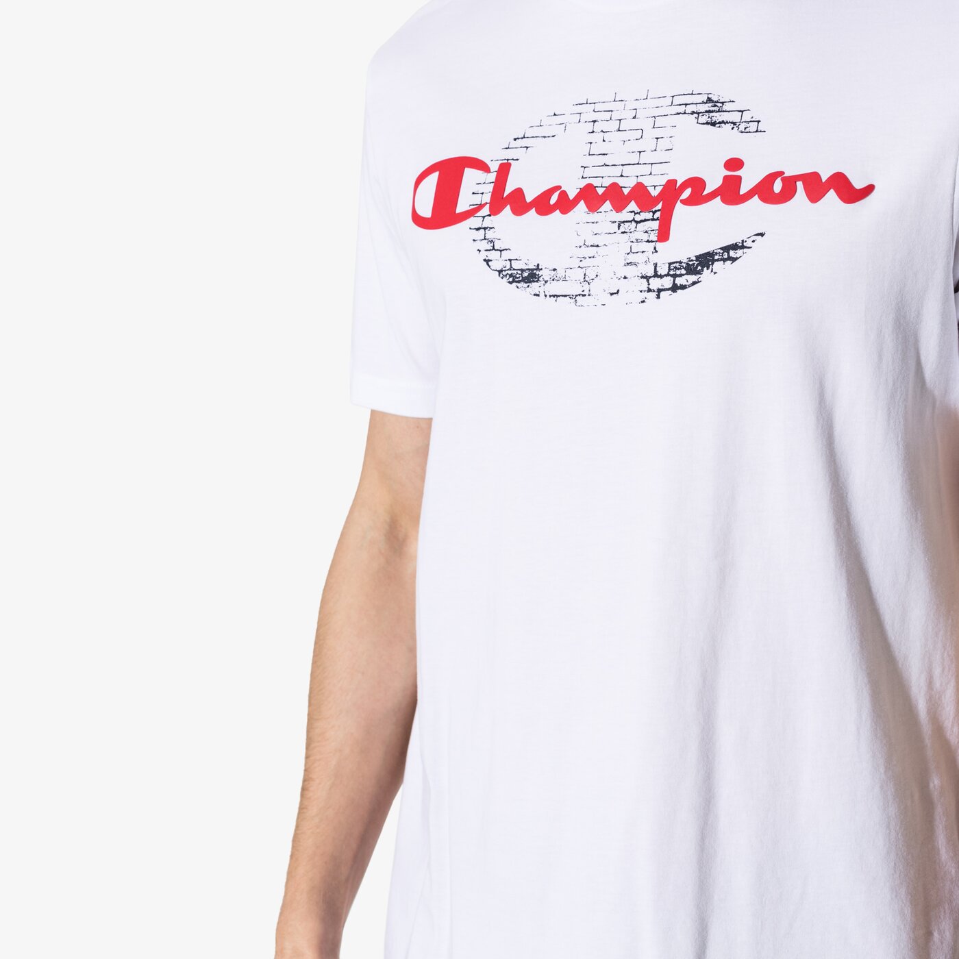 Мъжка тениска CHAMPION ТЕНИСКА SS BIG LOGO ТЕНИСКА chz191186-006 цвят бял