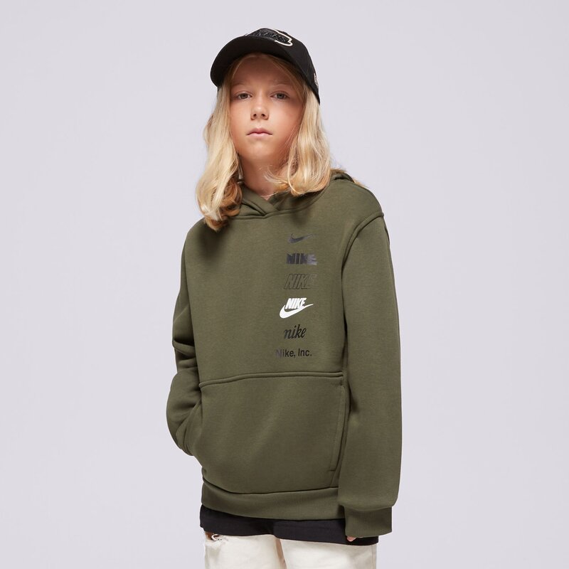 NIKE СУИТЧЪР С КАЧУЛКА K NSW CLUB FLC HDY MLOGO BOY