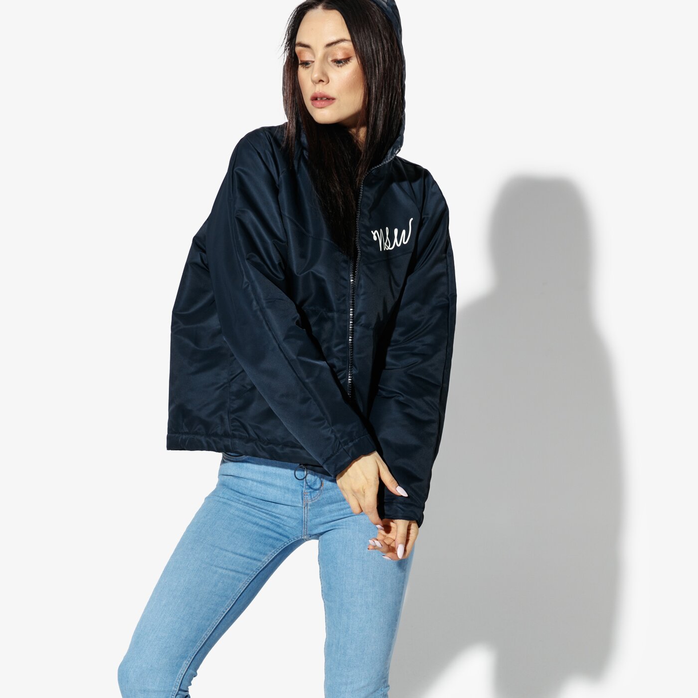 Дамско зимно яке NIKE ЯКЕ W NSW NSW JKT FZ SHERPA 941907-027 цвят тъмносин