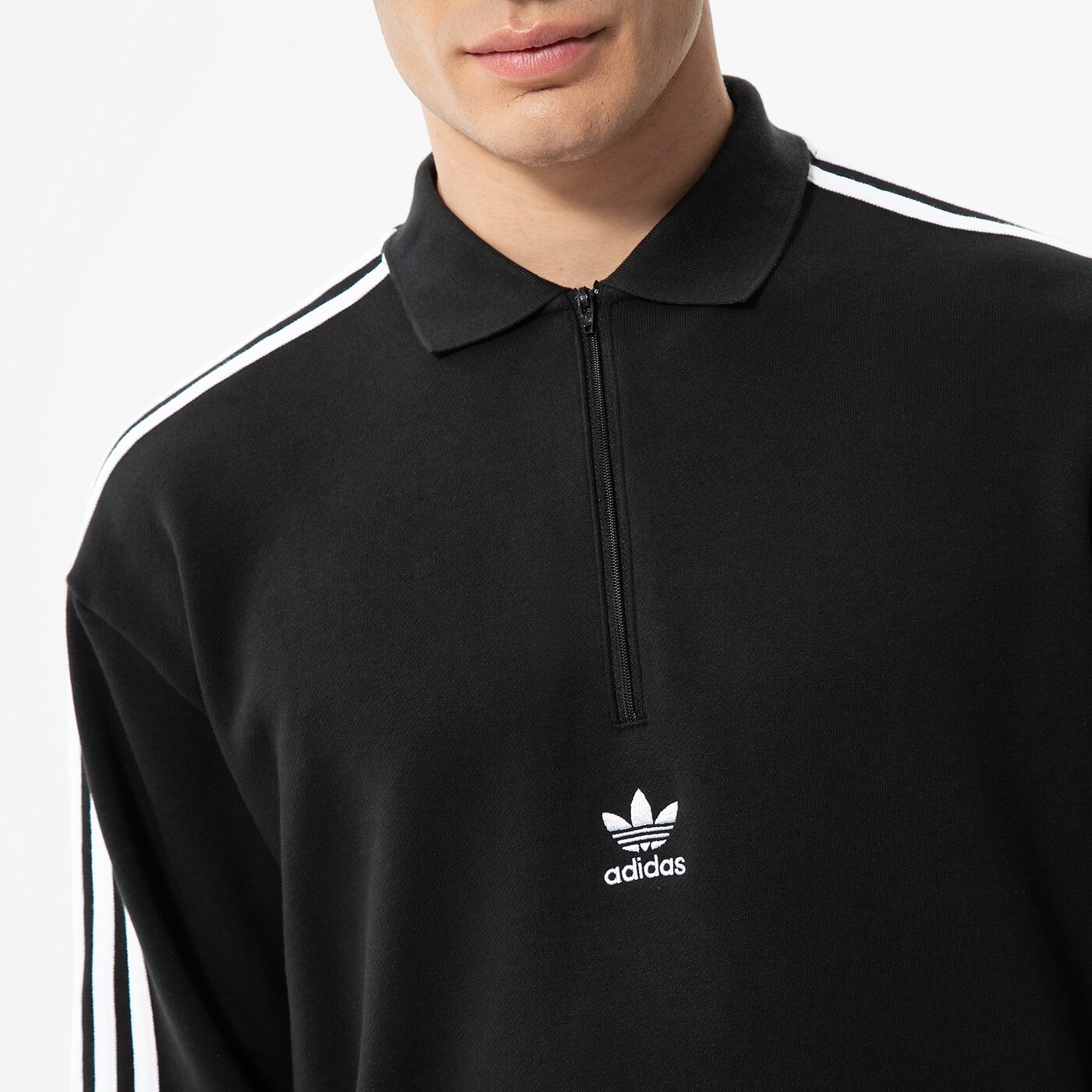 Мъжки суичър ADIDAS СУИТЧЪР 3-STRI-ТЕНИСКА ТИП ПОЛО LS hk7425 цвят черен