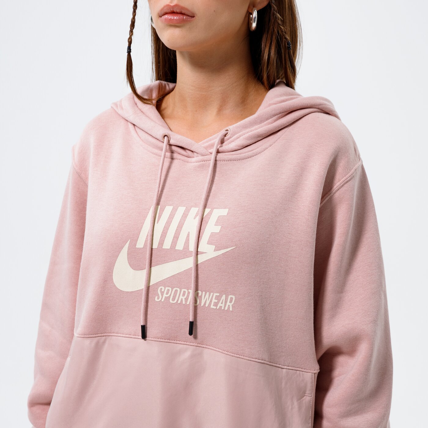 Дамски суичър NIKE СУИТЧЪР С КАЧУЛКА W NSW FLC HOODIE HTG dd5673-601 цвят розов