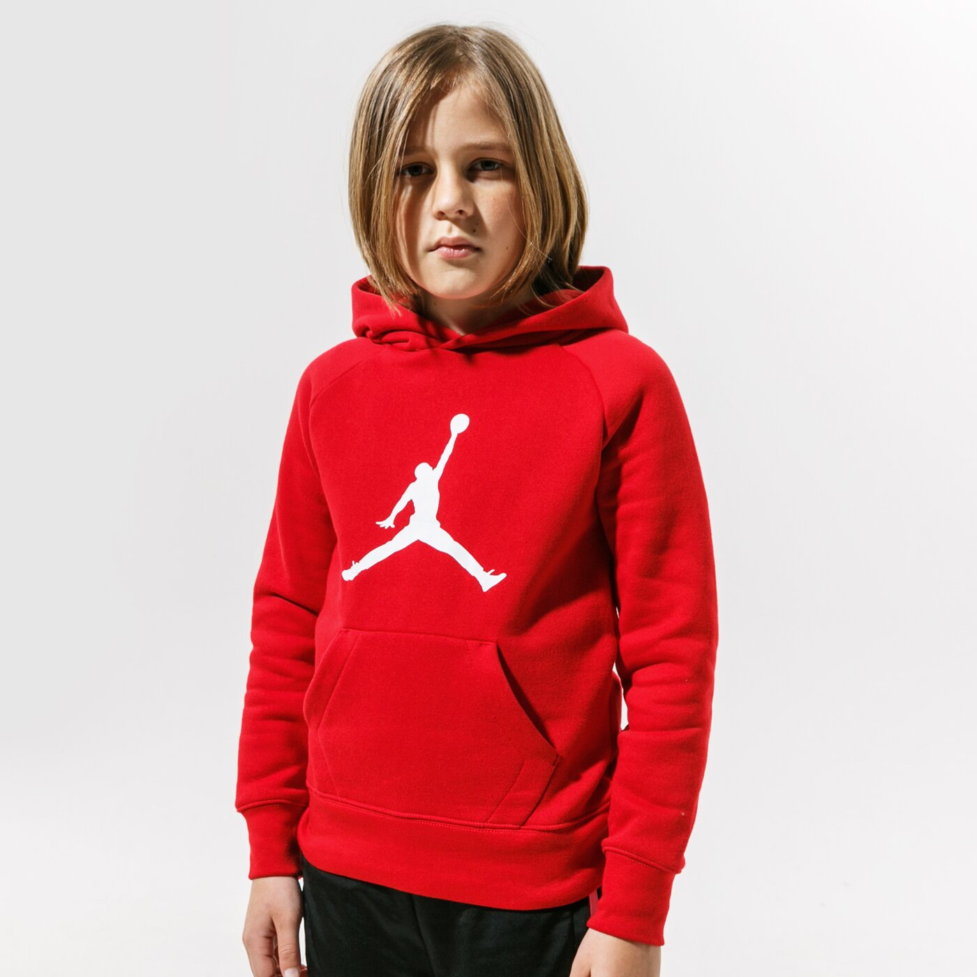 Детски суичър JORDAN СУИТЧЪР С КАЧУЛКА JDB JUMPMAN LOGO BOY 956326-r78 цвят червен