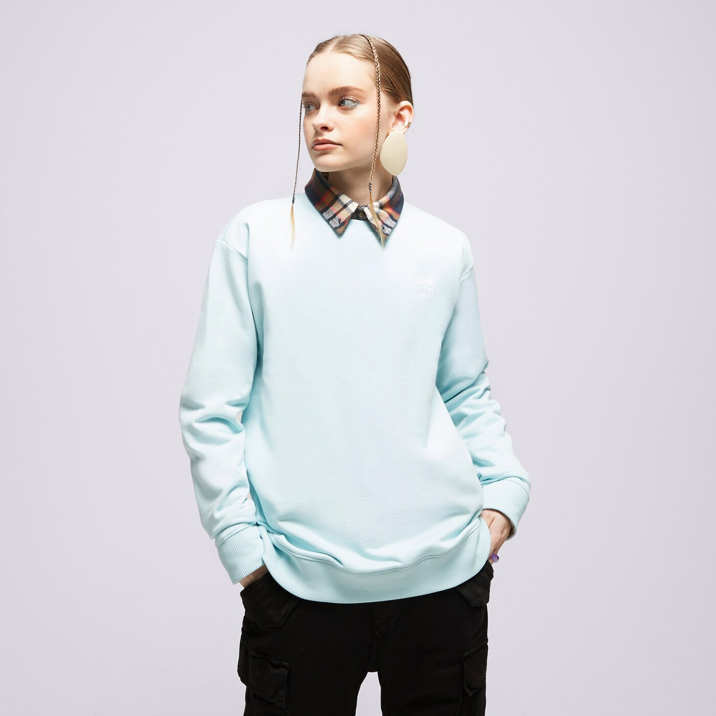 Дамски суичър VANS СУИТЧЪР FLYING V BFF CREW vn00046xg5o цвят син