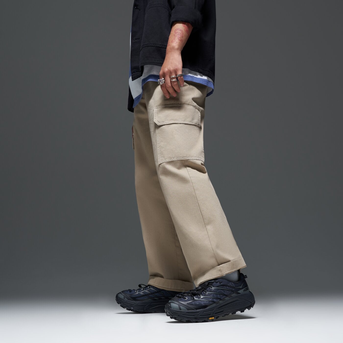 Мъжки маратонки за бягане HOKA MAFATE THREE2 WORDMARK 1175490bckt цвят черен