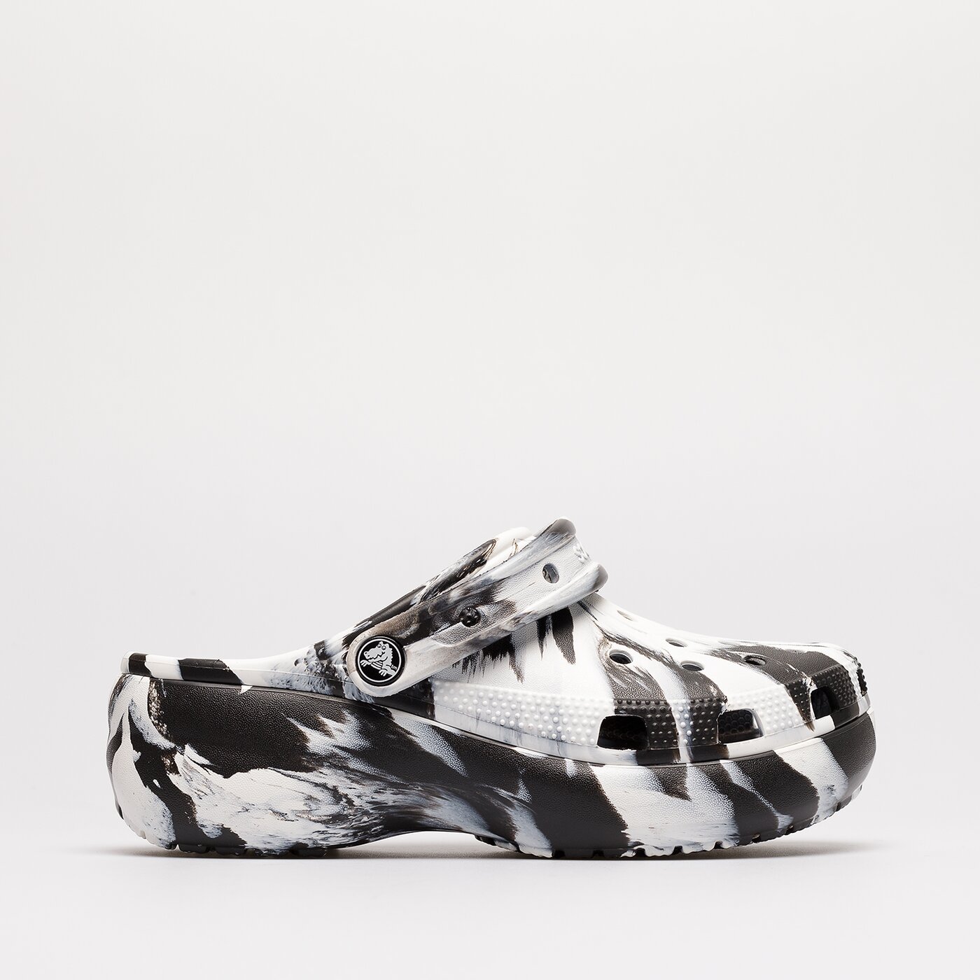 Дамски чехли и сандали CROCS PLATFORM MARBLED 207176-bw цвят черен