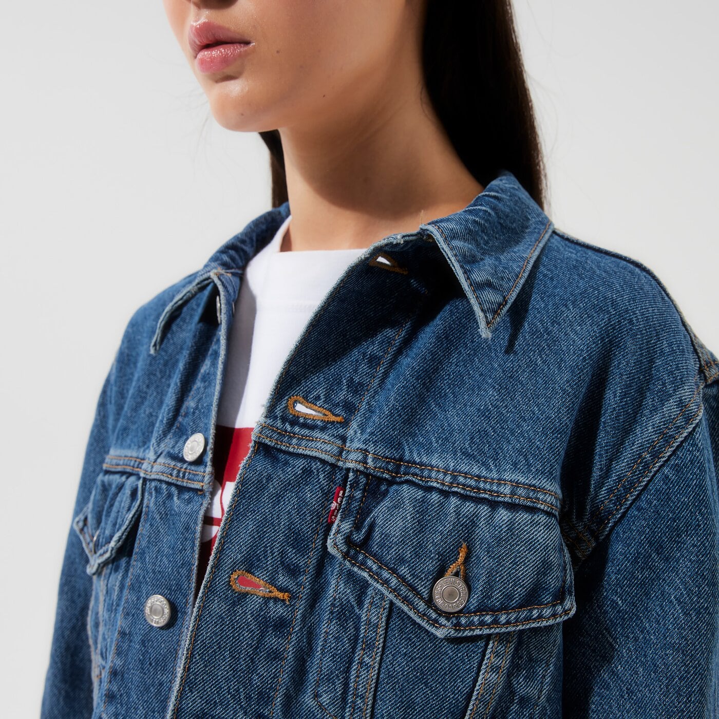 Дамско преходно яке LEVI'S ЯКЕ EX BOYFRIEND TRUCKER 29944-0012 цвят син