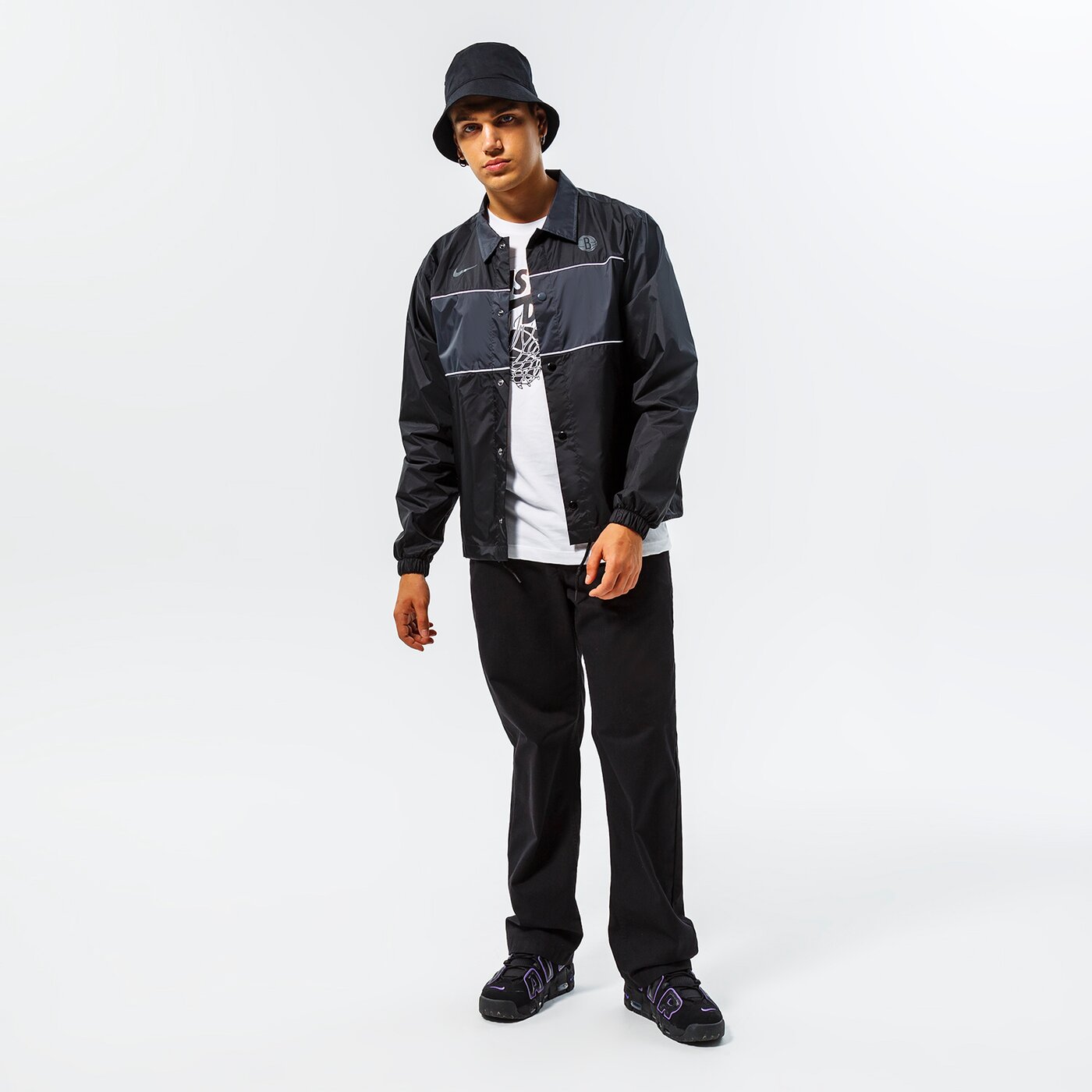 Мъжко преходно яке NIKE ЯКЕ BKN M NK JKT LTWT CTS NBA dn8724-010 цвят черен