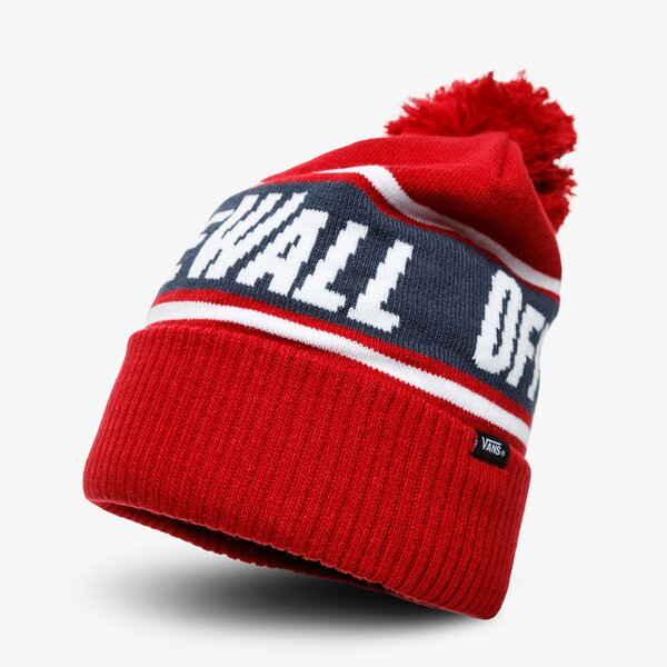 Дамска зимна шапка VANS ЗИМНА ШАПКА OFF THE WALL POM BEANIE vn0a2yr7tn31 цвят червен