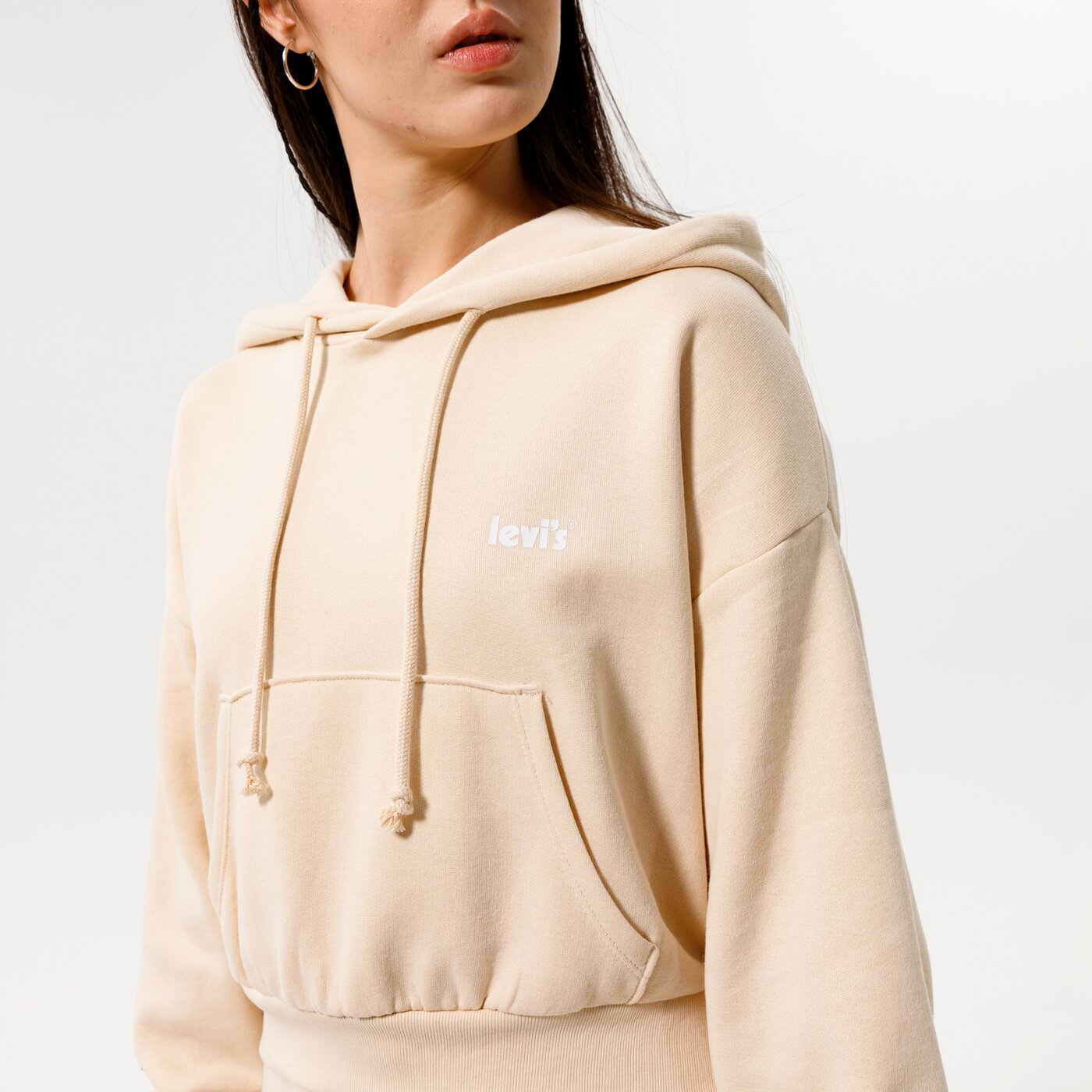 Дамски суичър LEVI'S СУИТЧЪР С КАЧУЛКА LAUNDRY DAY SWEATSHIRT a1782-0000 цвят бежов