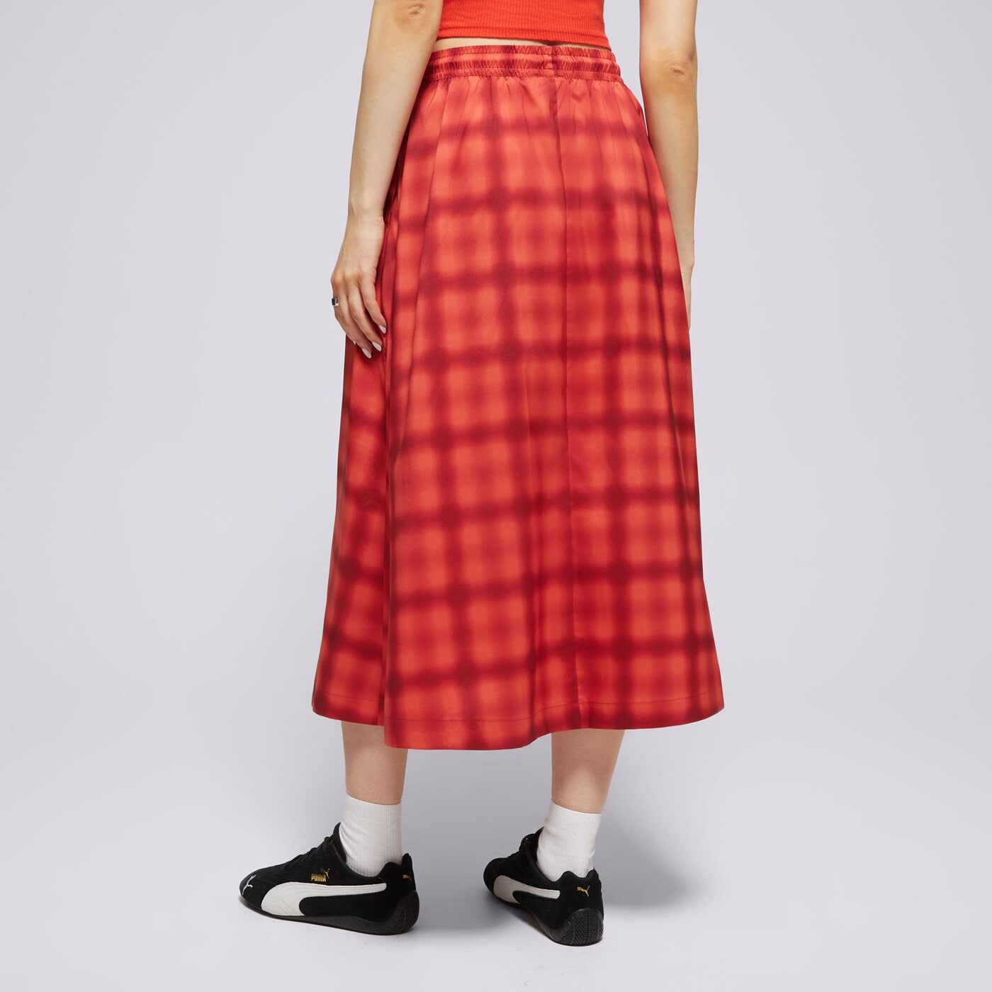 Дамски PUMA ПОЛА WOVEN MIDI AOP PLEATED SKIRT 629795 15 цвят червен
