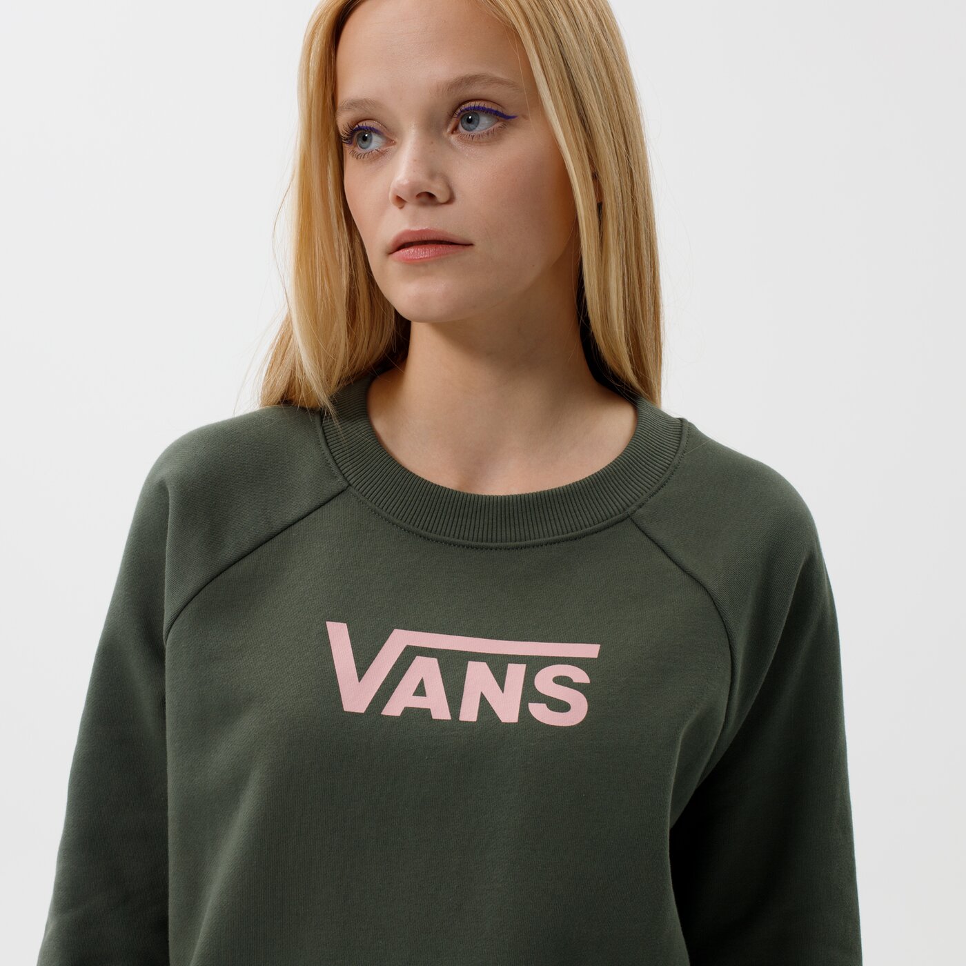 Дамски суичър VANS СУИТЧЪР FLYING V FT BOXY CREW vn0a47th7wj1 цвят зелен