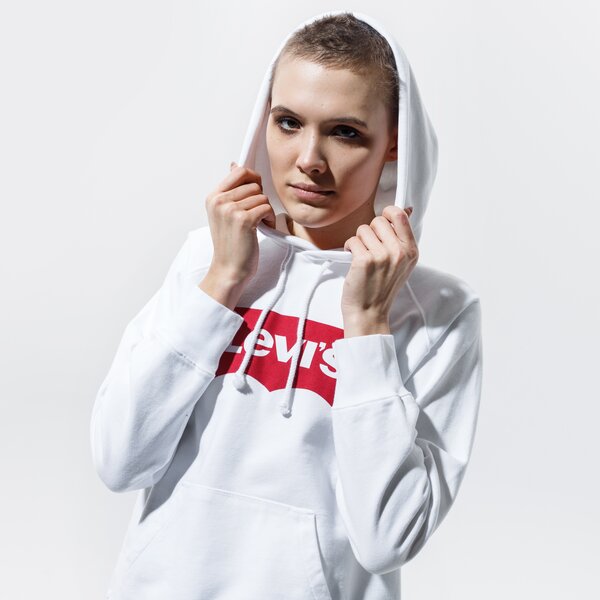 Дамски суичър LEVI'S СУИТЧЪР С КАЧУЛКА GRAPHIC SPORT HOODIE 35946-0010 цвят бял