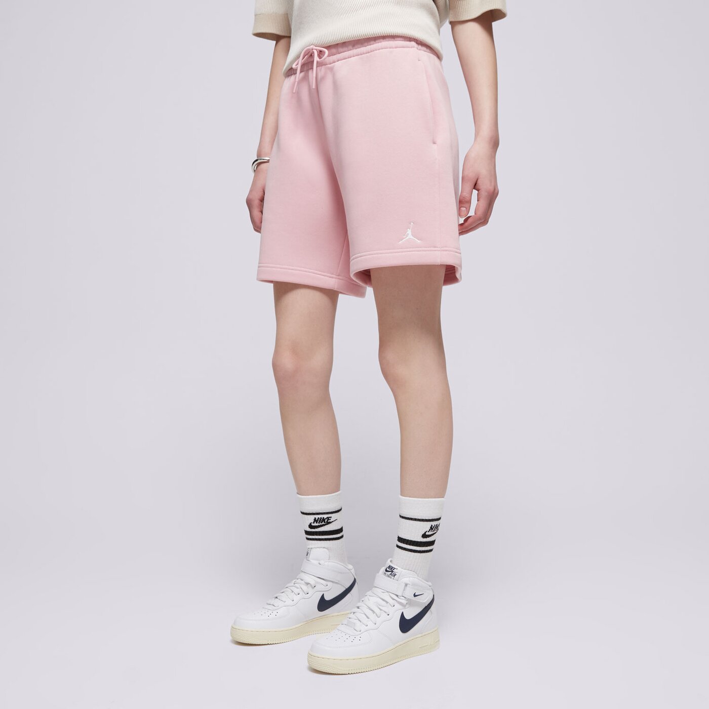 Дамски къси панталони ШОРТИ W JORDAN BRKLN FLC SHORT 2 PINK GLAZE/WHITE fn4497-607 цвят розов