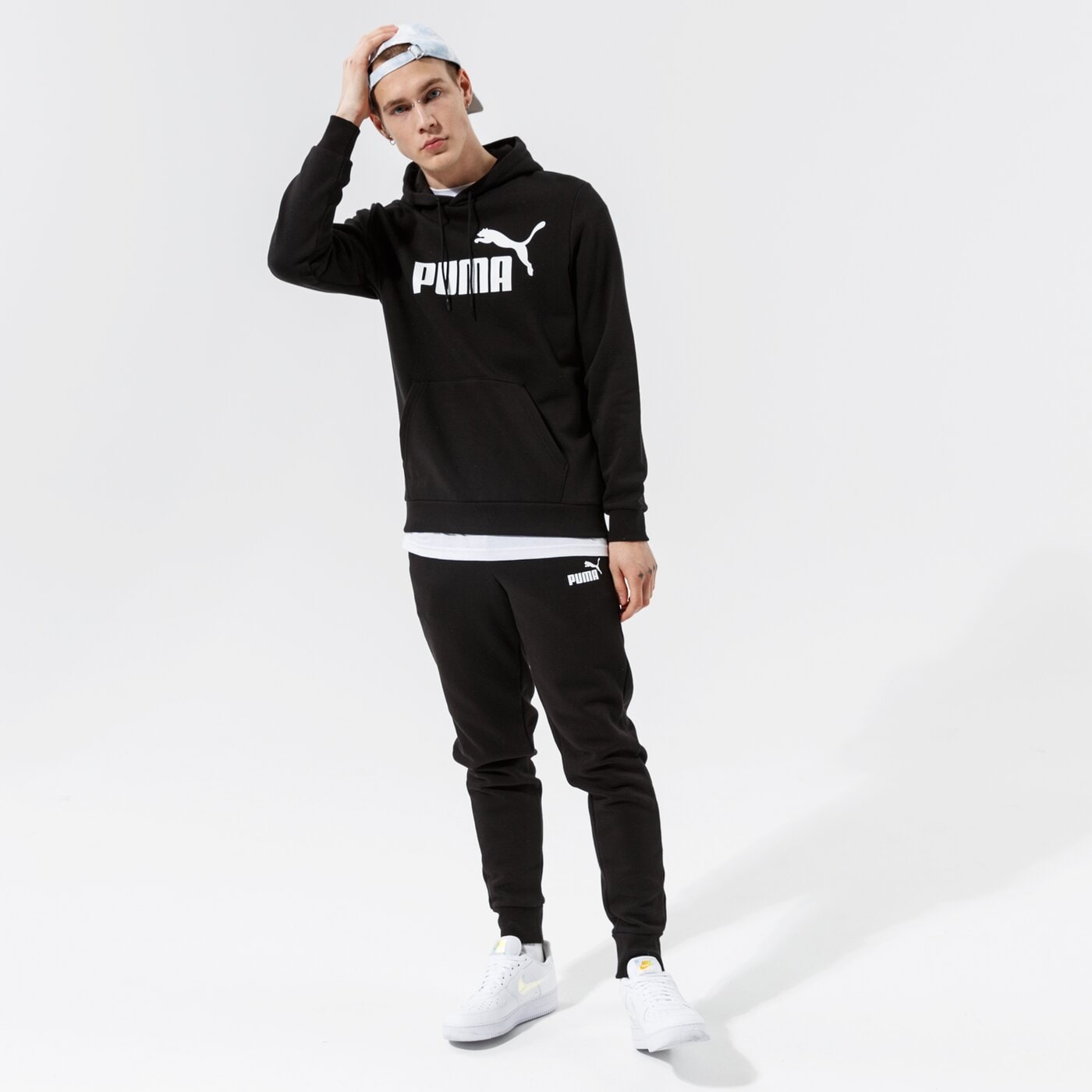 Мъжки суичър PUMA СУИТЧЪР С КАЧУЛКА ESS BIG LOGO HOODIE FL - PUMA BLACK 58668601 цвят черен