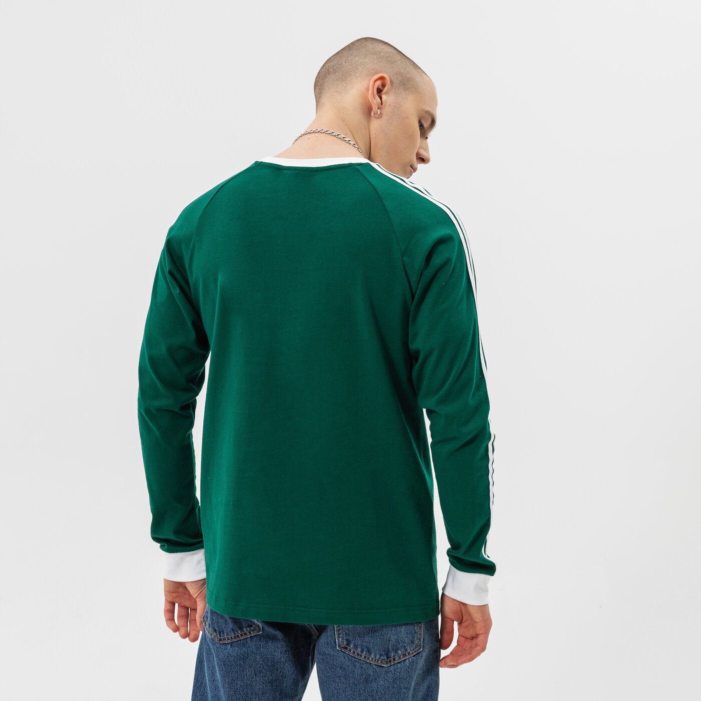 Мъжка тениска ADIDAS ТЕНИСКА 3-STRIPES LS T he9533 цвят зелен