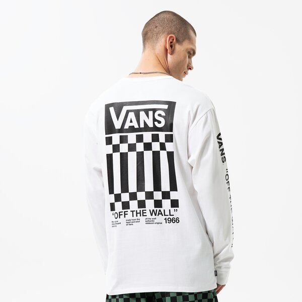 Мъжка тениска VANS ТЕНИСКА OFF THE WALL CHECK GRAPHIC LS TEE vn0a7s6zwht1 цвят бял