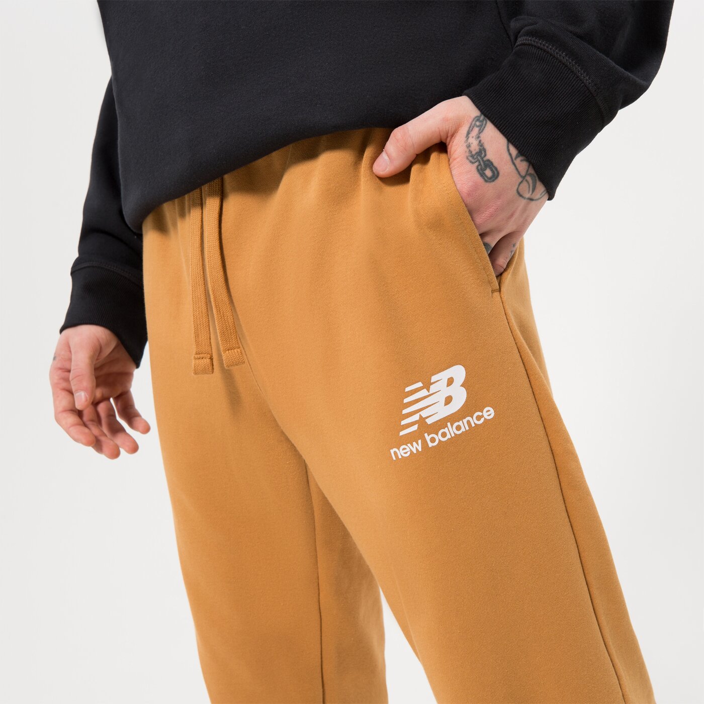 Мъжки панталони NEW BALANCE ПАНТАЛОНИ NB ESSENTIAL STACKED mp31539tob цвят кафяв