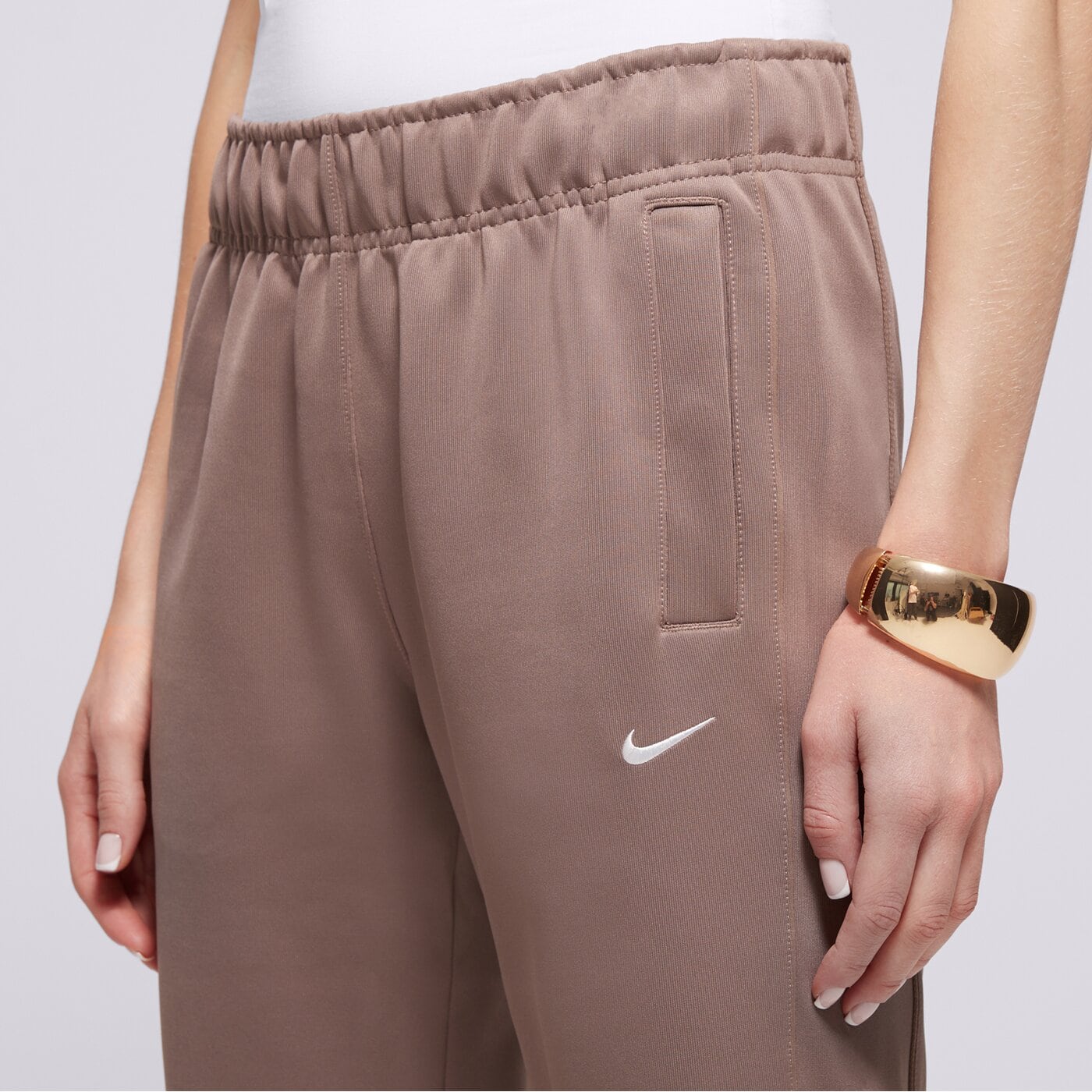 Дамски панталони NIKE ПАНТАЛОНИ W NSW NK WR MR POLY KNIT PNT hj1016-233 цвят кафяв