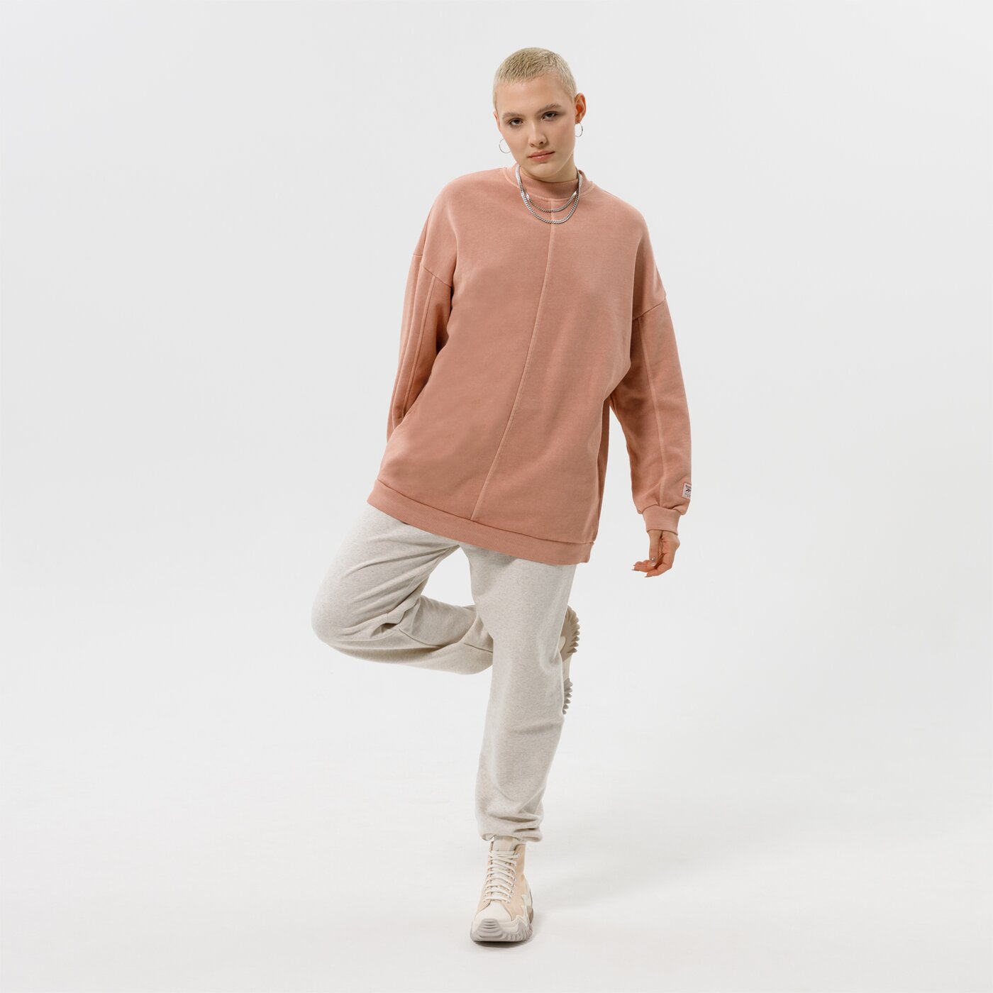 Дамски панталони REEBOK ПАНТАЛОНИ CL PF SM LOGO FT PANT h49252 цвят бял