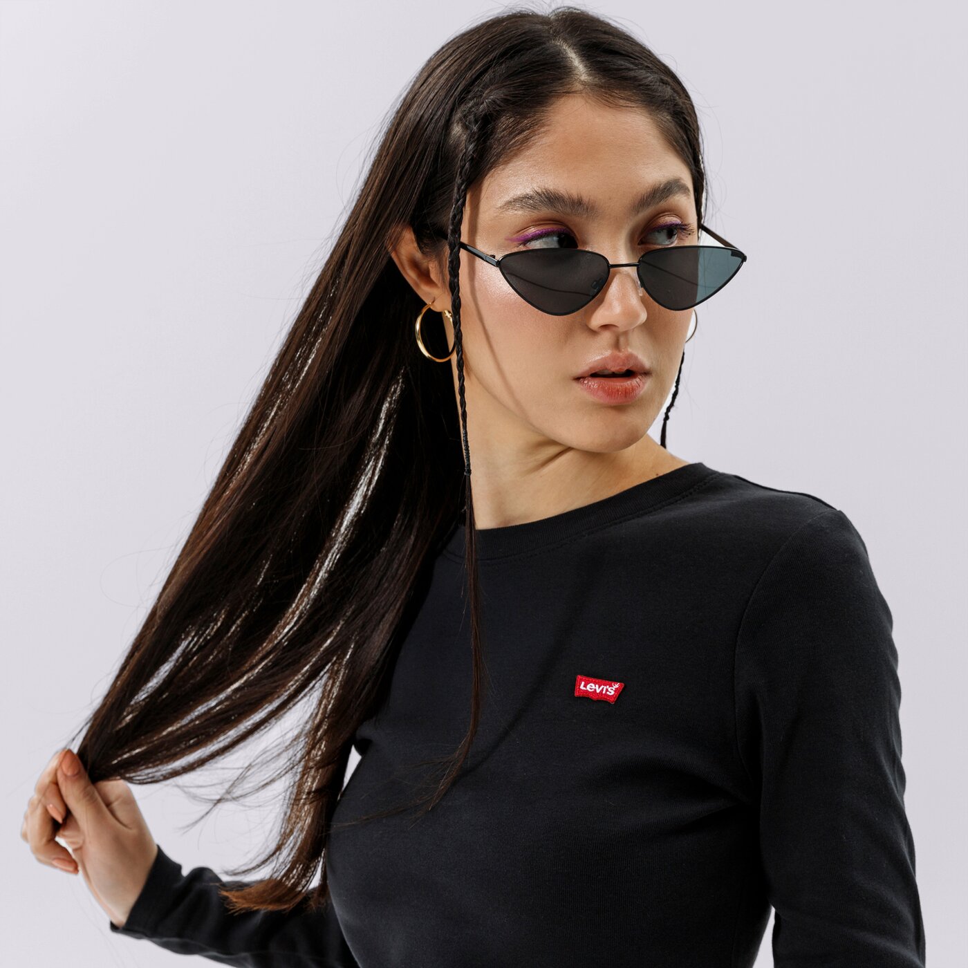 Дамска тениска LEVI'S ТЕНИСКА LS BABY TEE 69555-0014 цвят черен