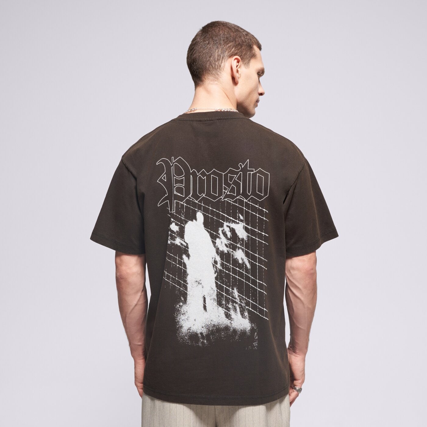 Мъжка тениска PROSTO ТЕНИСКА SHADOW WASHED BLACK kl252mtee1081 цвят сив