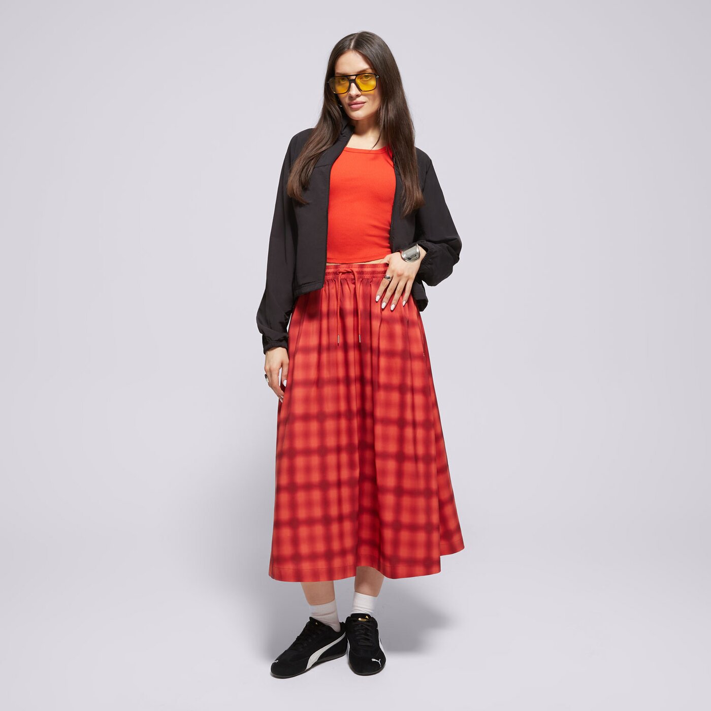 Дамски PUMA ПОЛА WOVEN MIDI AOP PLEATED SKIRT 629795 15 цвят червен