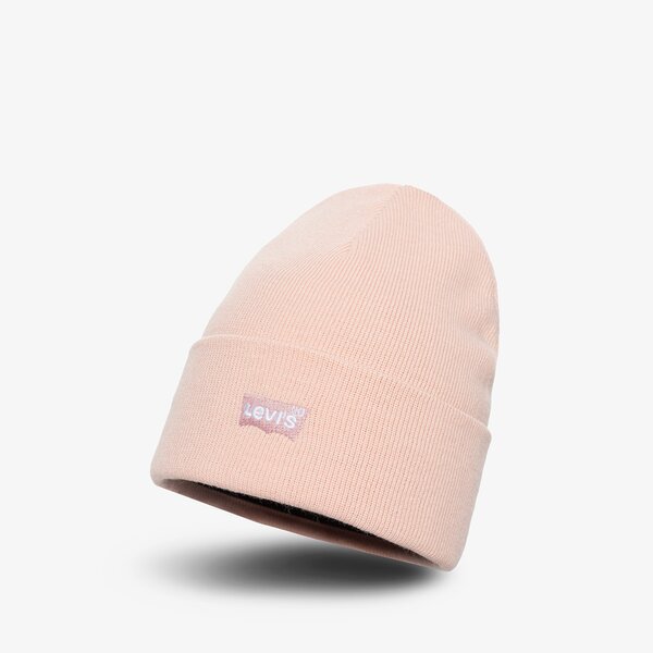 Дамска зимна шапка LEVI'S ШАПКА SLOUCHY BEANIE - TONAL BATWING 38141-0099 цвят розов