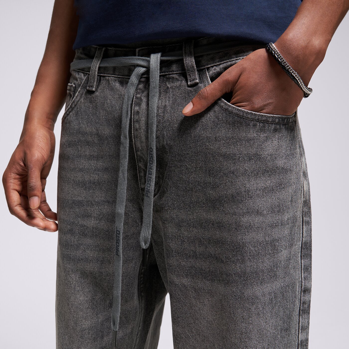 Мъжки панталони PROSTO ДЪНКОВИ ПАНТАЛОНИ BAGGY TARMAC LIGHT GRAY kl252mpan3011 цвят сив