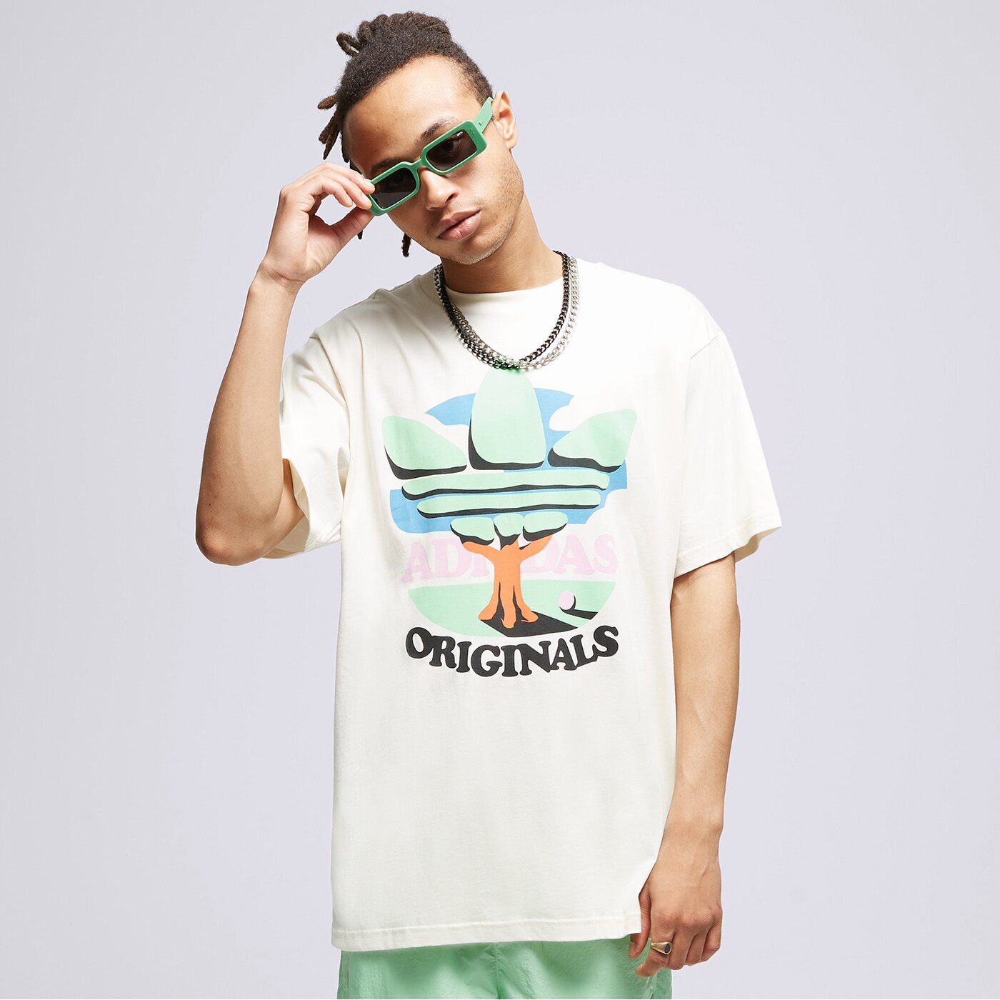 Мъжка тениска ADIDAS ТЕНИСКА TREFOIL TREE TE hi2961 цвят бял