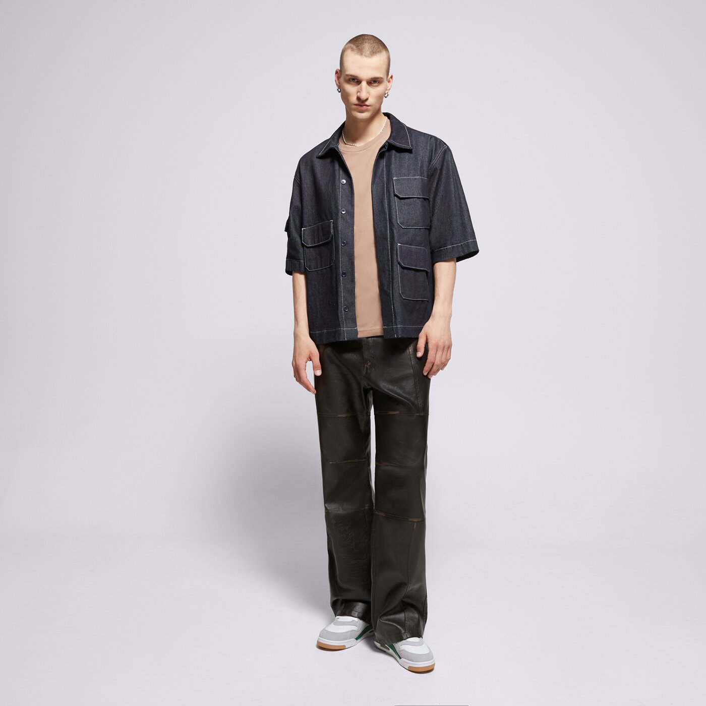 Мъжка тениска CHAMPION ТЕНИСКА CREWNECK TEE 220453ms112 цвят бежов