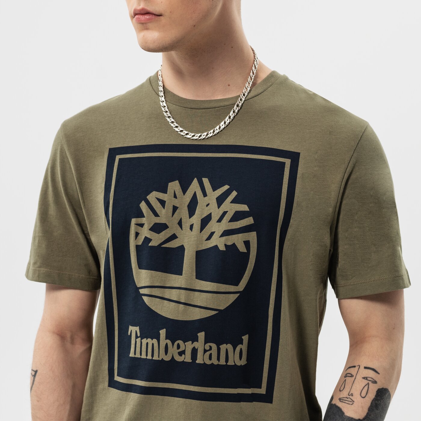 Мъжка тениска TIMBERLAND ТЕНИСКА YC SS STACK LOGO TEE (REGULAR) tb0a2aj1ax21 цвят каки
