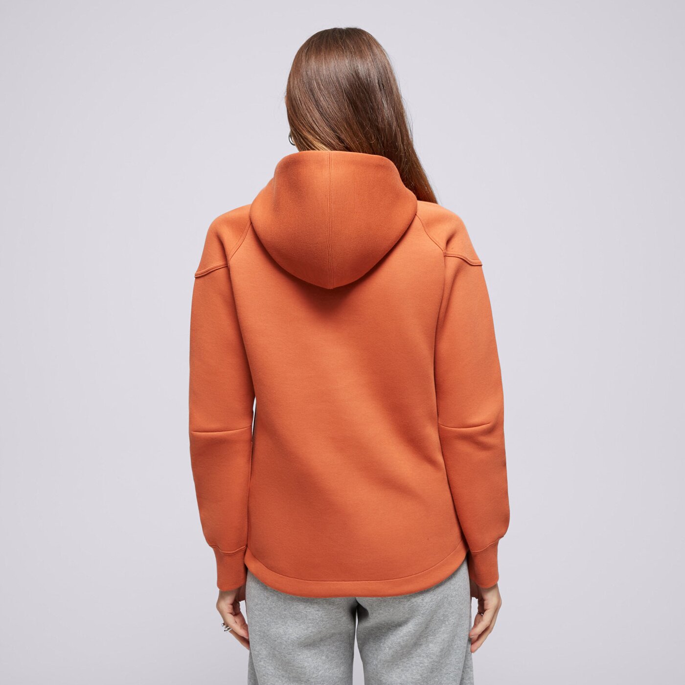 Дамски суичър NIKE СУИТЧЪР С КАЧУЛКА W NSW TCH FLC WR FZ HDY fb8338-825 цвят оранжев