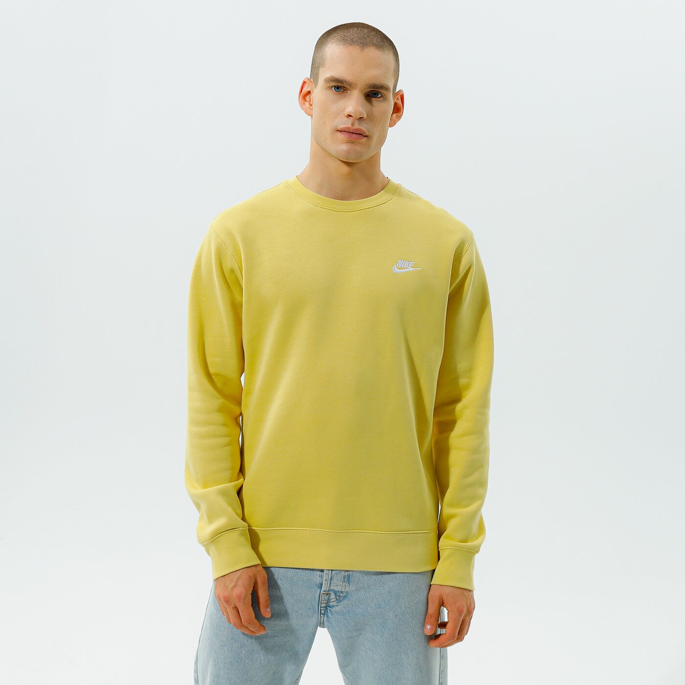 Мъжки суичър NIKE СУИТЧЪР SPORTSWEAR CLUB FLEECE bv2662-700 цвят жълт