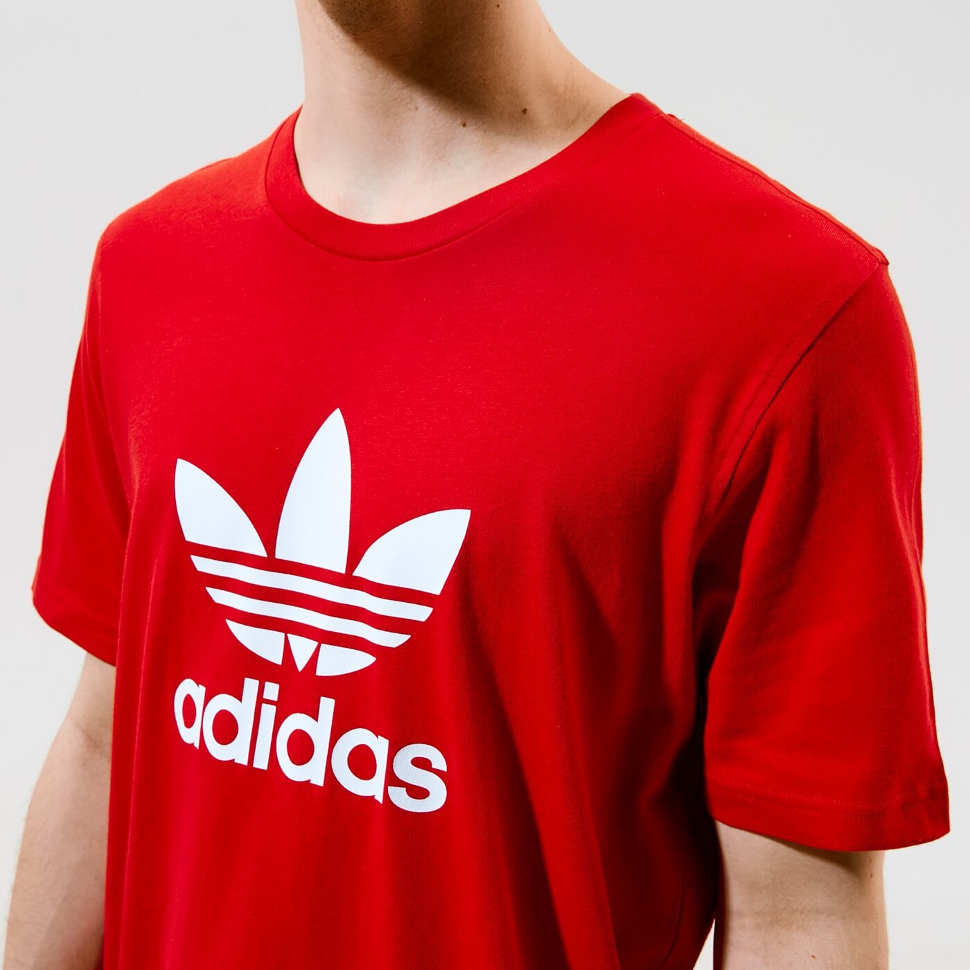 Мъжка тениска ADIDAS ТЕНИСКА TREFOIL ТЕНИСКА gn3468 цвят червен