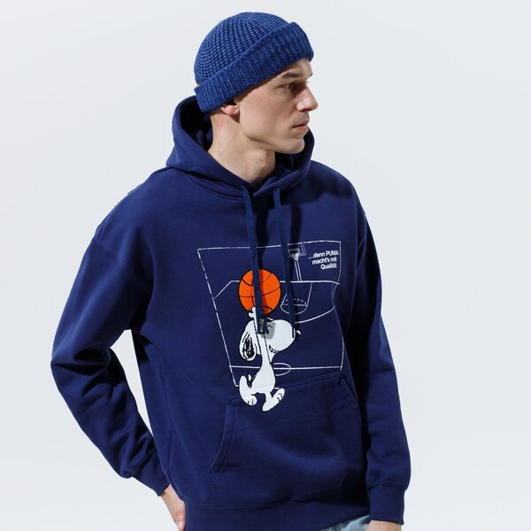 Мъжки суичър PUMA СУИТЧЪР С КАЧУЛКА PUMA X PEANUTS HOODIE 53061406 цвят тъмносин