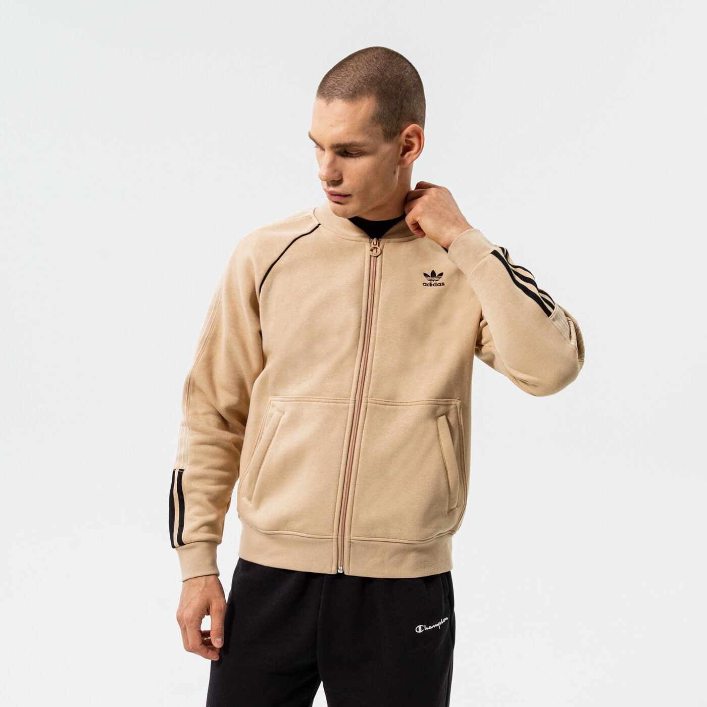 Мъжки суичър ADIDAS СУИТЧЪР СЪС ЗАКОПЧАВАНЕ FLEECE SST TT hi2994 цвят бежов