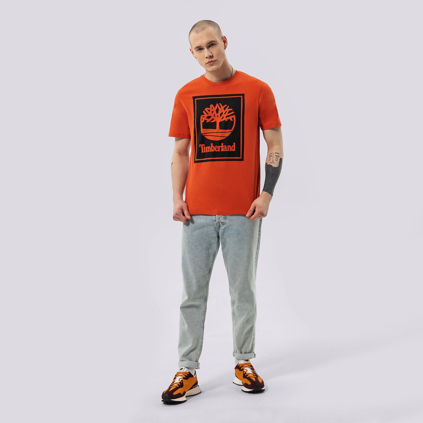 Мъжка тениска TIMBERLAND ТЕНИСКА YC SS STACK LOGO TEE (REGULAR) tb0a2aj1cn41 цвят червен