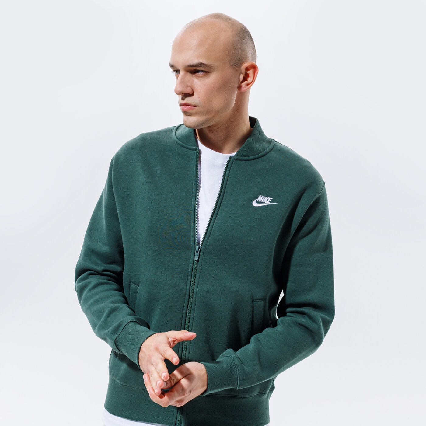 Мъжки суичър NIKE СУИТЧЪР СЪС ЗАКОПЧАВАНЕ   SPORTSWEAR CLUB FLEECE bv2686-337 цвят каки