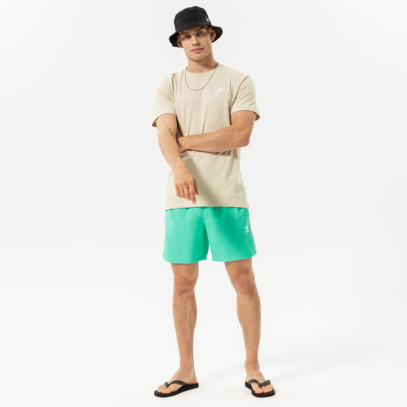 Мъжки къси панталони ADIDAS ШОРТИ 3-STRIPES SWIMS hf2119 цвят зелен