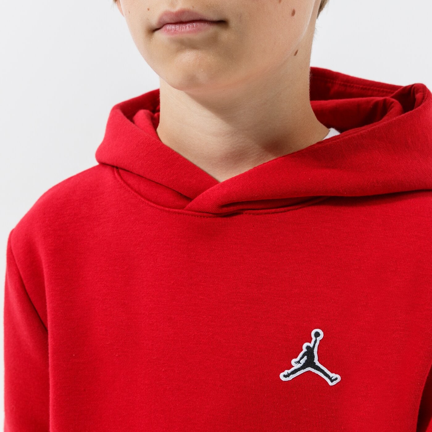 Детски суичър JORDAN СУИТЧЪР С КАЧУЛКА ESSENTIALS PO BOY 95a715-r78 цвят червен