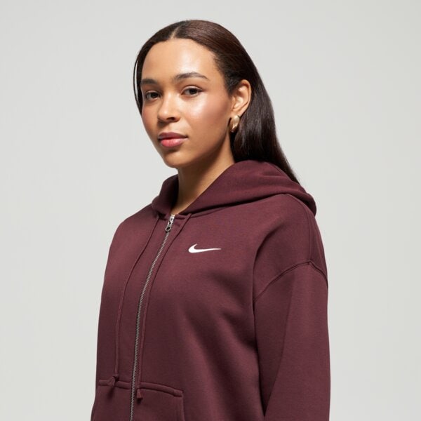 Дамски суичър NIKE СУИТЧЪР СЪС ЗАКОПЧАВАНЕ   W NSW PHNX FLC FZ OS HOODIE dq5758-654 цвят бордо