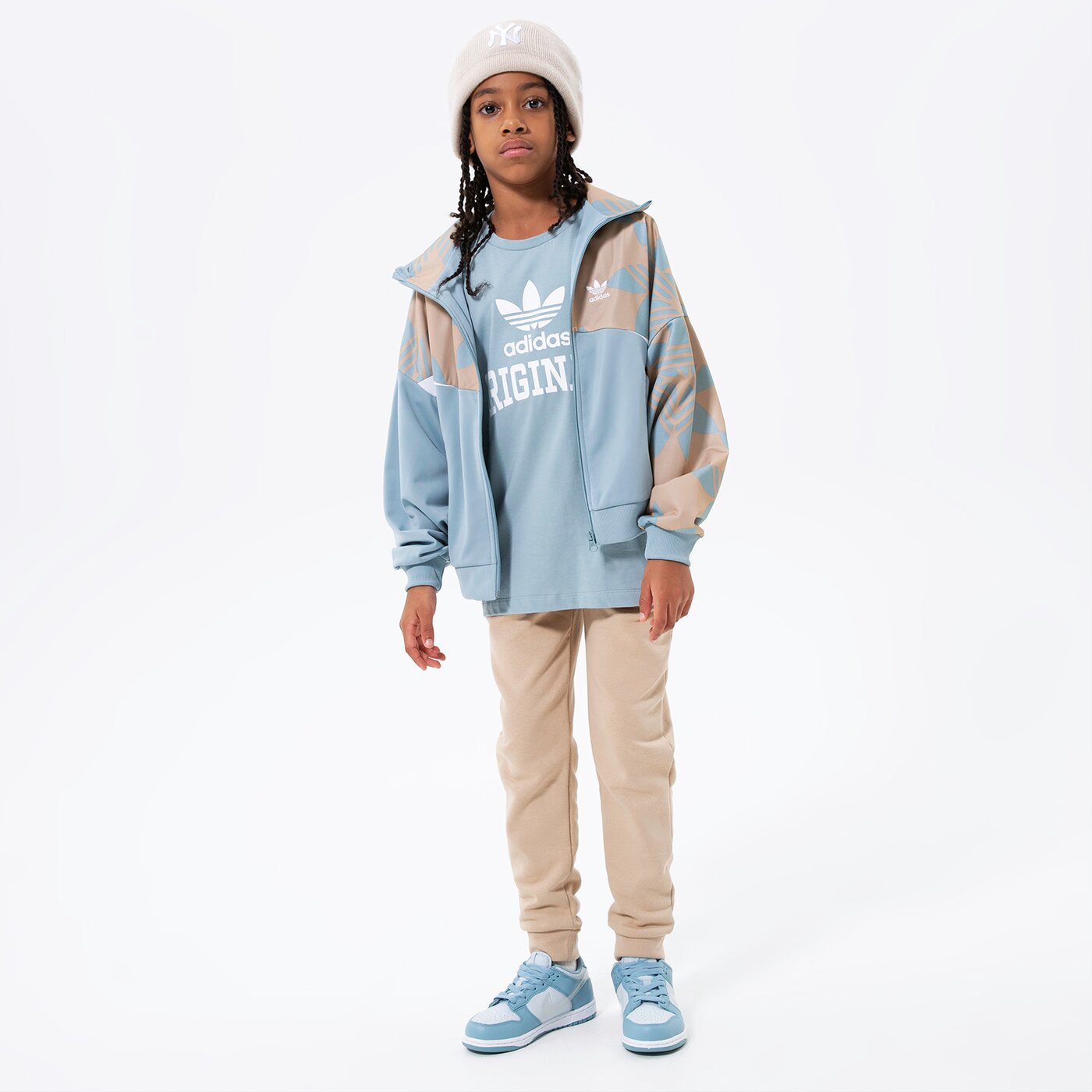 Детски панталони ADIDAS ПАНТАЛОНИ GIRL hk2860 цвят бежов