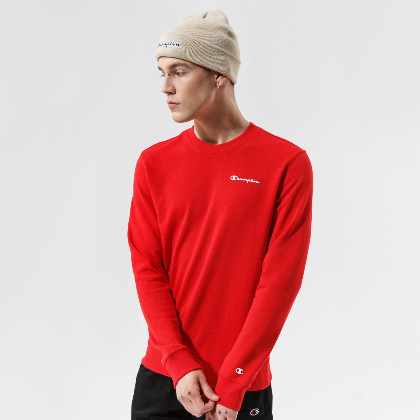 Мъжки суичър CHAMPION СУИТЧЪР CREWNECK SWEATSHIRT 214151rs046 цвят червен
