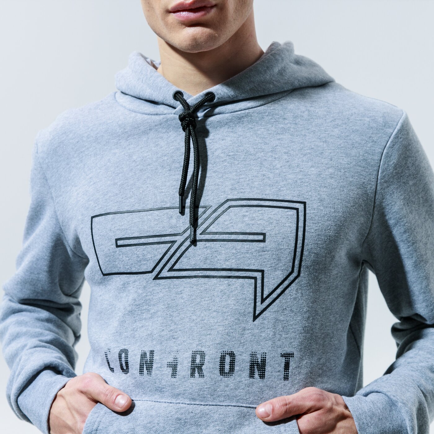 Мъжки суичър CONFRONT СУИТЧЪР С КАЧУЛКА BIG LOGO HOODY cf320blm38004 цвят сив
